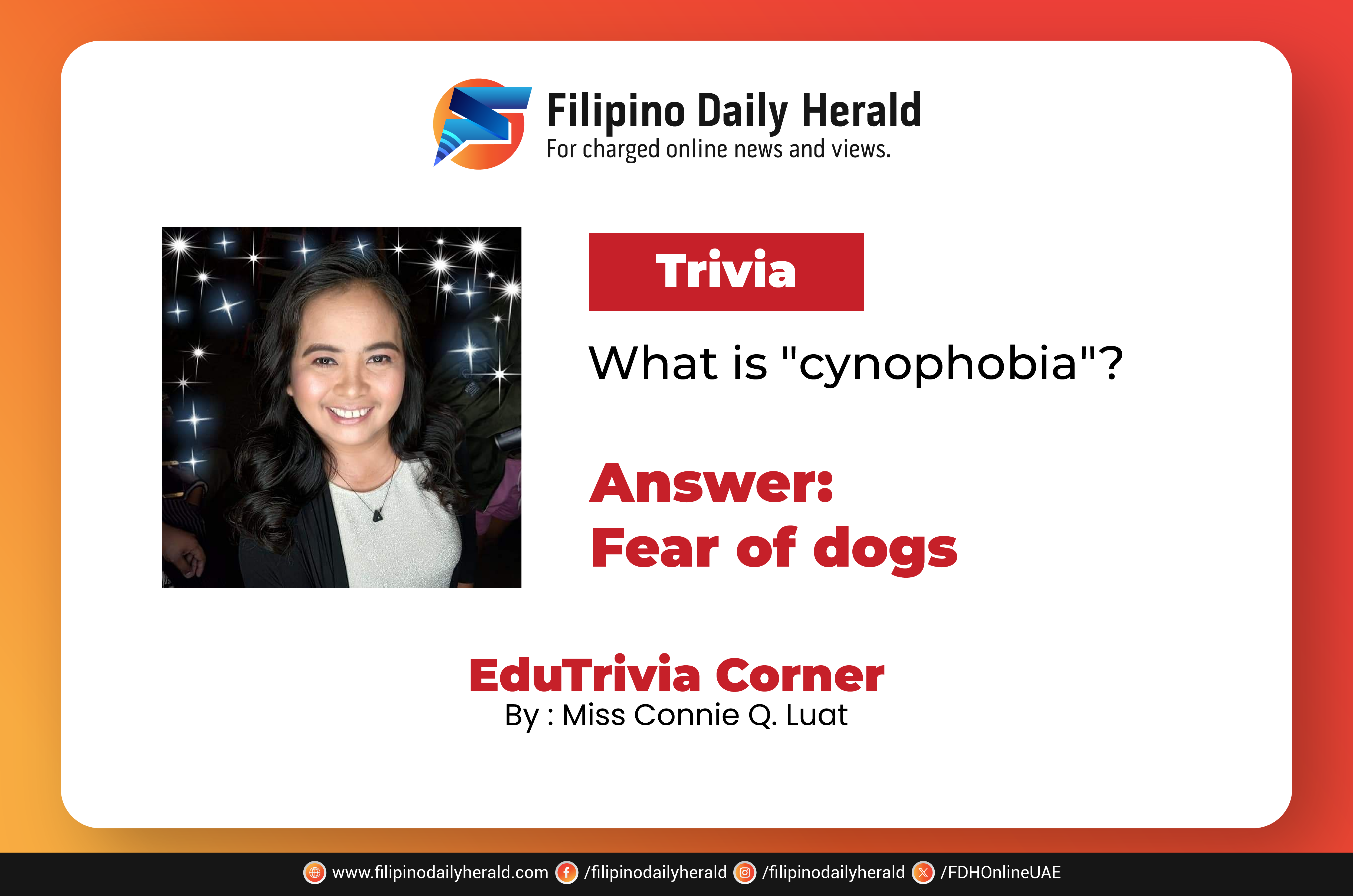 4. What is “cynophobia”?